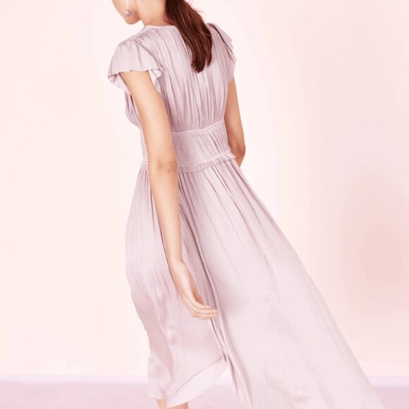 NWOT ULLA JOHNSON Kaiya Midi Dress in Lavender XS $495 - Picture 4 of 9